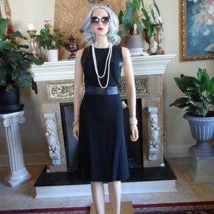 Gucci Black 100% Silk Dress With Lamb Leather Tri… - image 1